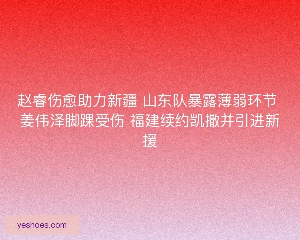 赵睿伤愈助力新疆 山东队暴露薄弱环节 姜伟泽脚踝受伤 福建续约凯撒并引进新援